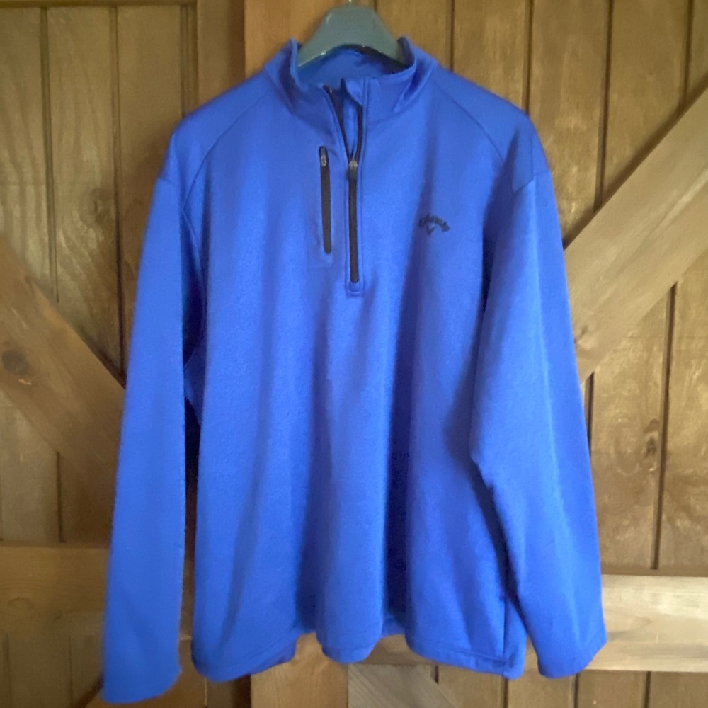 Callaway Quarter Zip Pullover Mens XXL Blue Excellent Golf Jacket